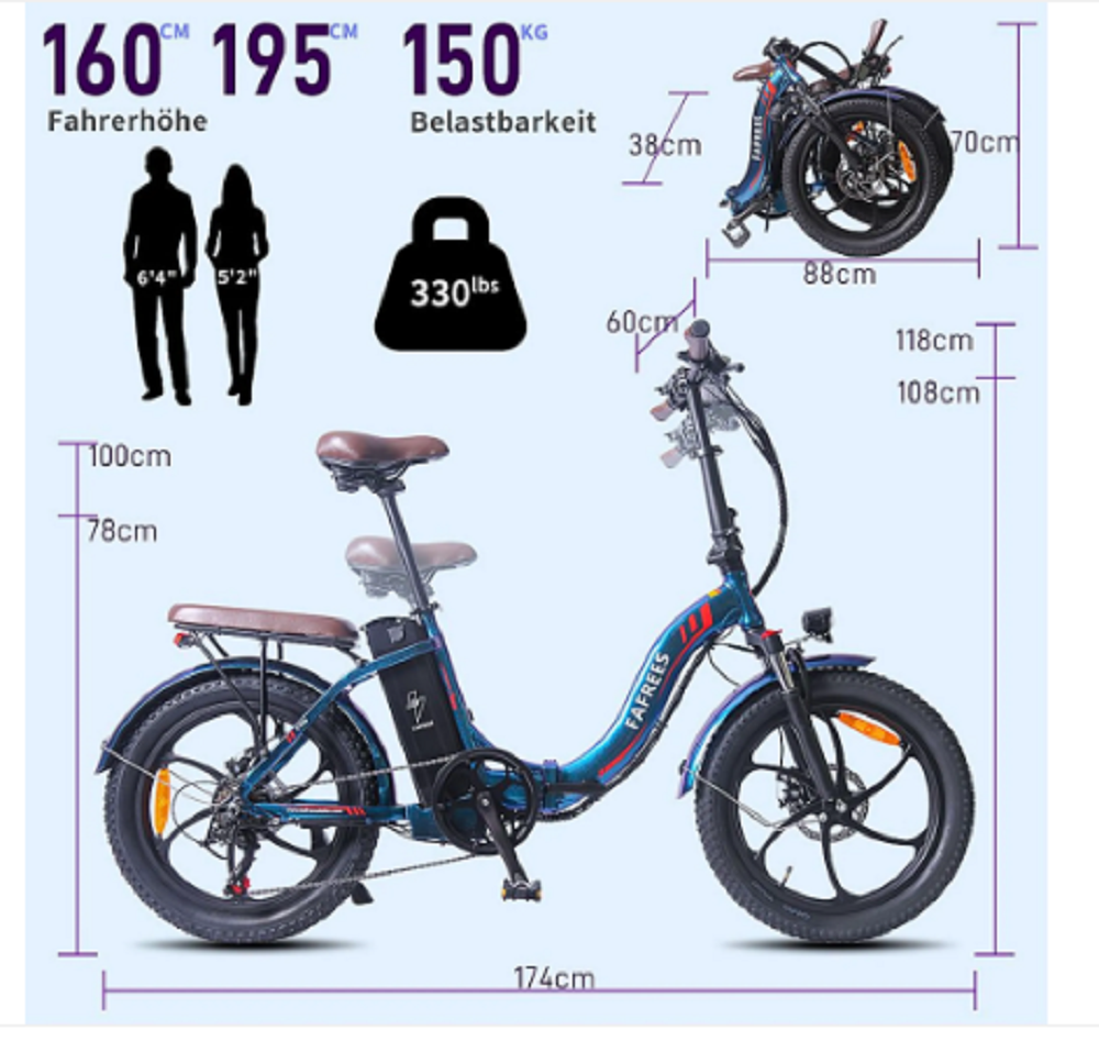 FAFREES F20 PRO 20 Zoll Elektrofahrrad – Bild 8